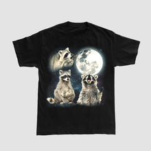 Load image into Gallery viewer, Raccoons Howling At The Moon Vintage 90s Unisex T-Shirt